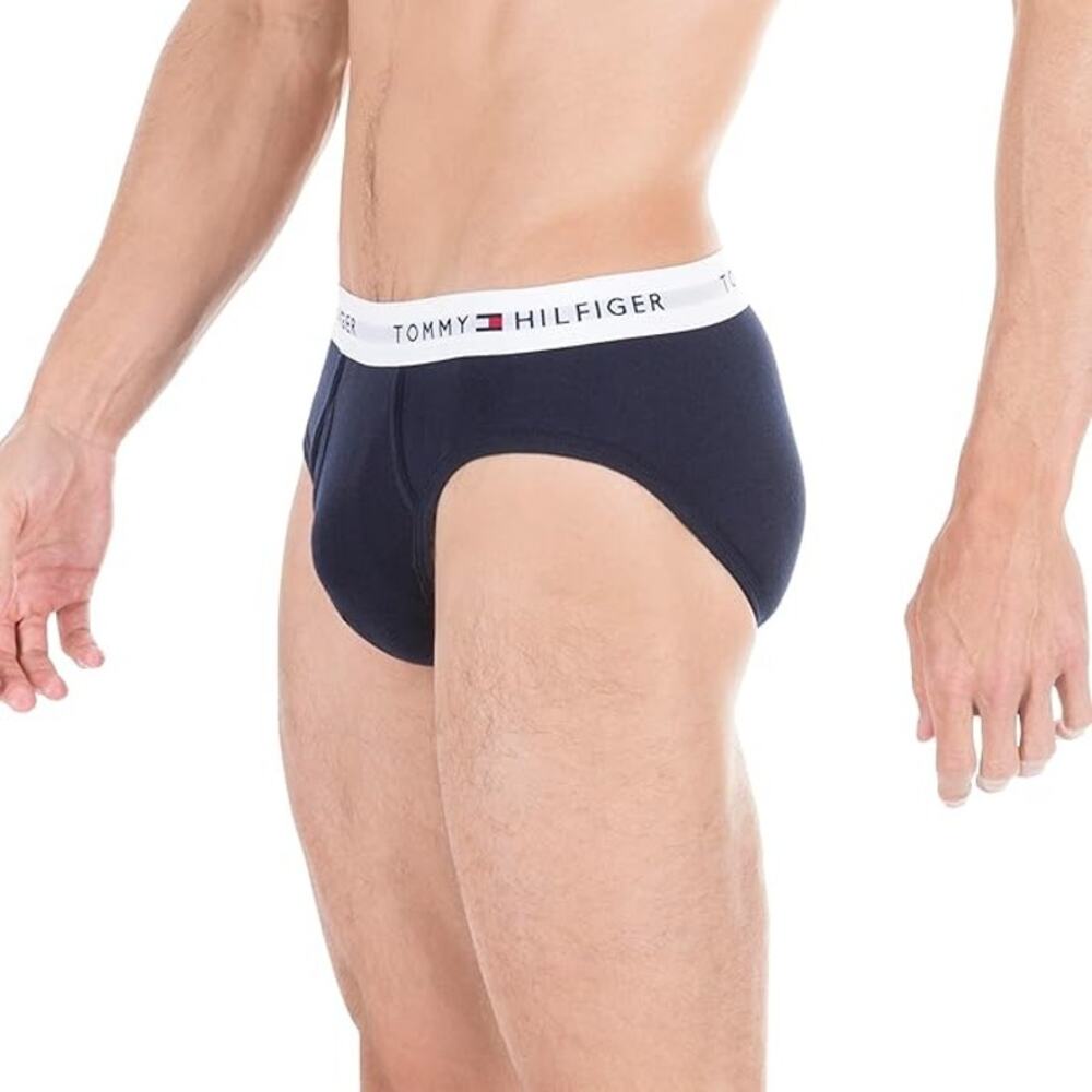 Tommy Hilfiger Men's L Blue Gray 4 Pack Cotton Classics Briefs Underwear V4-8